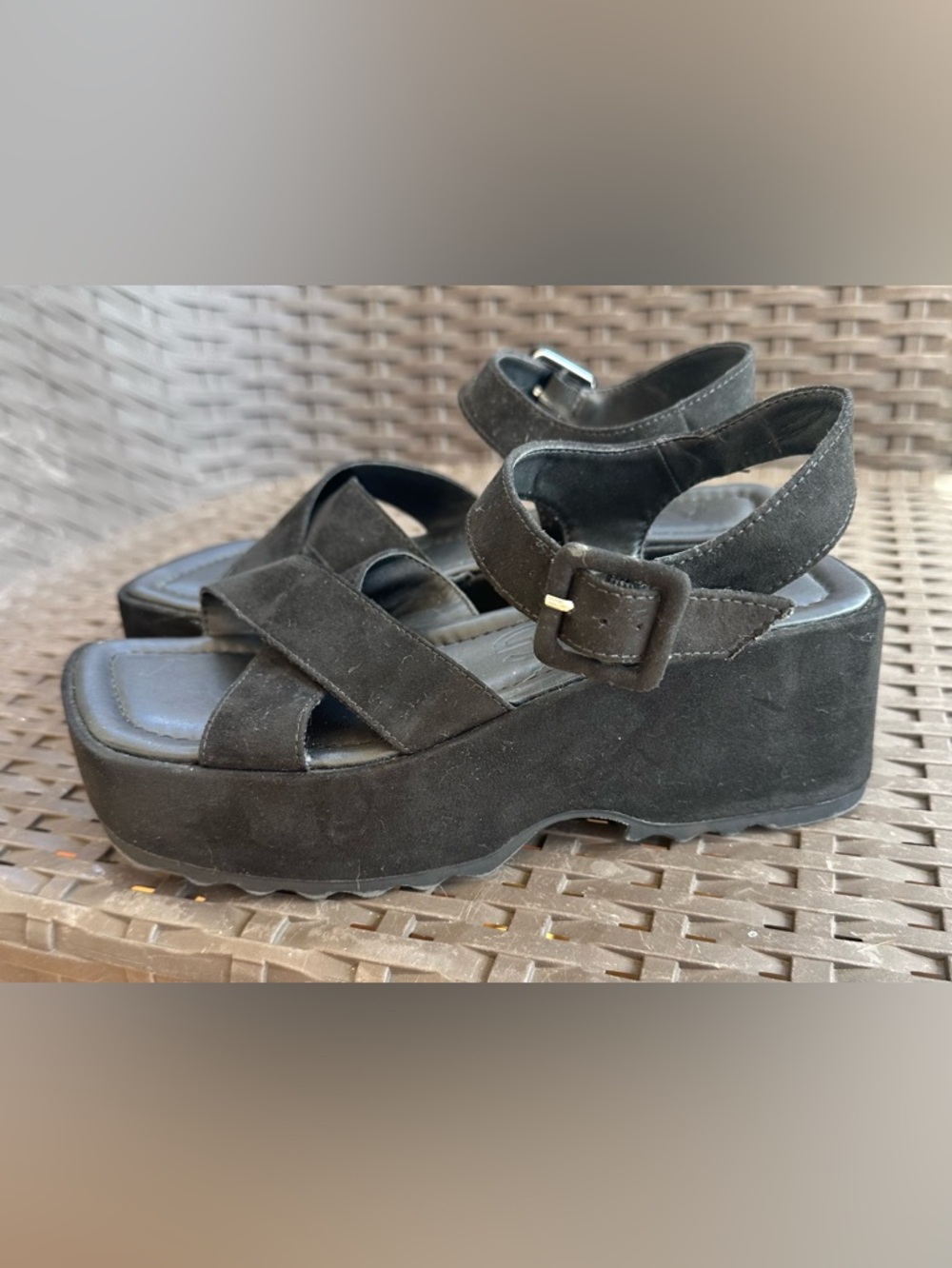 Mango Black Platform Sandals EU 36 / US 6 | Chunky Heel | Gently Worn - Picture 8 of 9